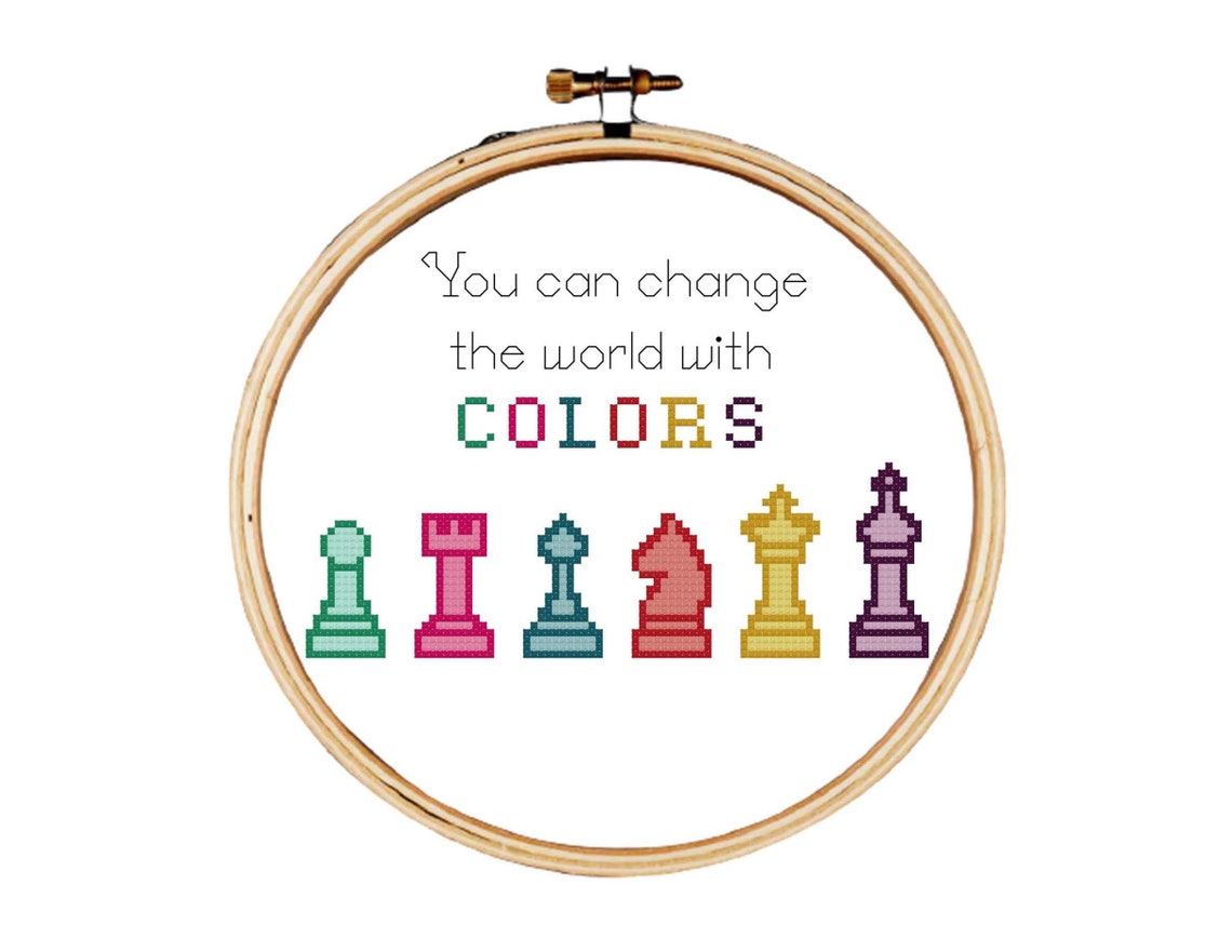 Chess Cross Stitch Pattern Colored Chess Pieces Cross Stitch - Etsy UK
