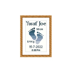 Baby Sampler Cross Stitch Pattern, Customized cross stitch pattern for new born