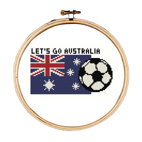 Football cross stitch pattern, Australia cross stitch pattern, a football motivation pattern for Australia Football Fans