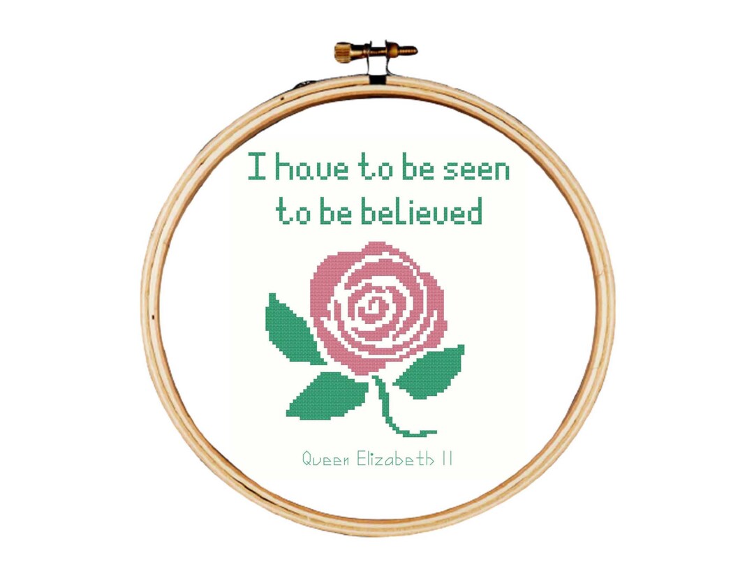 Queen Elizabeth Cross Stitch Pattern, Queen Elizabeth II Famous Words