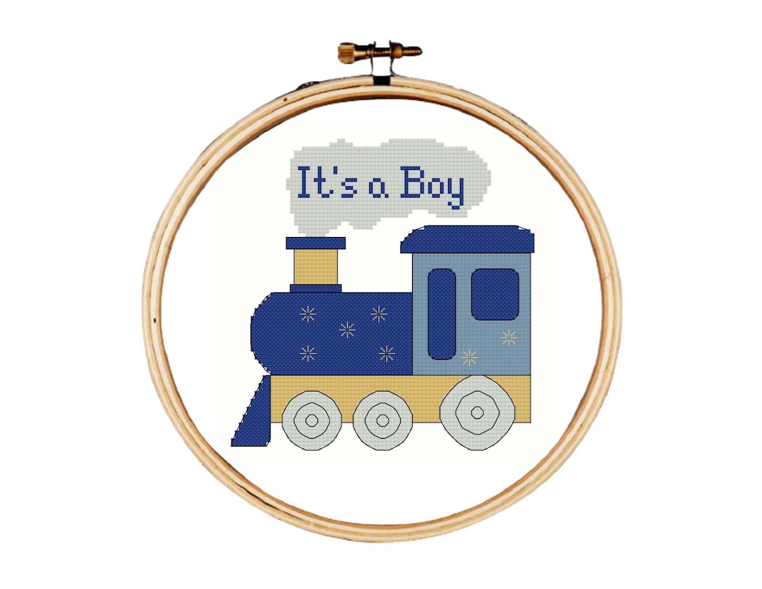 Boy Cross Stitch Pattern, Birth Announcement Cross Stitch Pattern, Baby