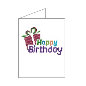 Modèle de point de croix de carte d'anniversaire, point de croix de joyeux anniversaire, cadeau de bricolage pour les anniversaires