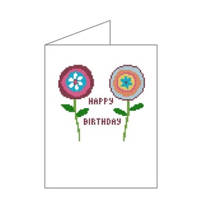 Modèle de point de croix de carte d'anniversaire, point de croix de joyeux anniversaire, cadeau de bricolage pour les anniversaires