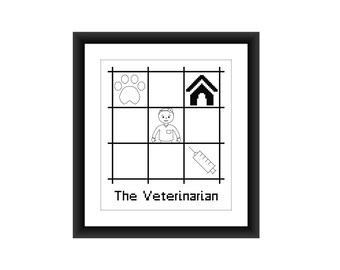 Veterinarian Cross Stitch Pattern, Veterinarian graduation cross stitch pattern, pets doctor cross stitch pattern