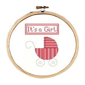 Kruissteekpatroon meisje, kruissteekpatroon geboortekaartje, kruissteekpatroon babymeisje, kruissteekpatroon babyshower