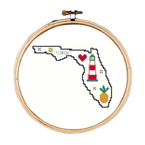 Kruissteekpatroon Florida, kruissteekpatroon kaart Florida, kruissteekpatroon Verenigde Staten