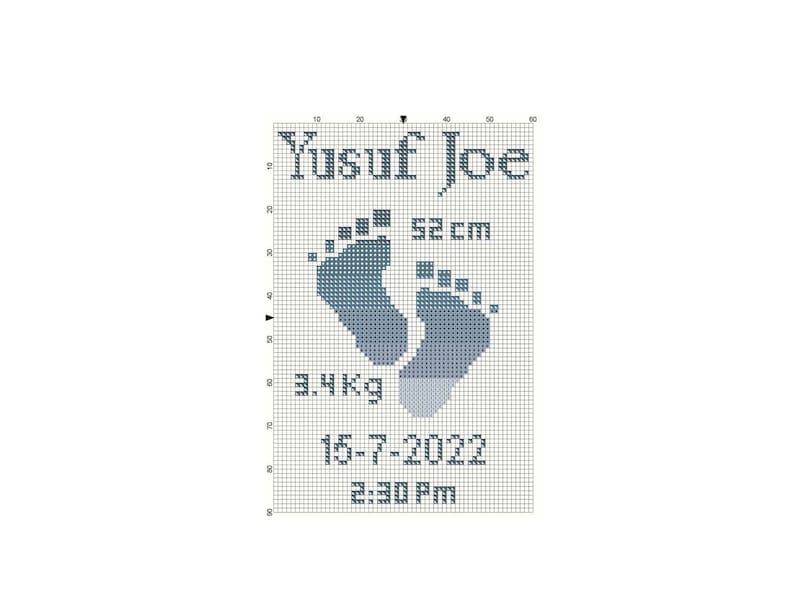 Baby Sampler Cross Stitch Pattern, Customized Cross Stitch Pattern for ...