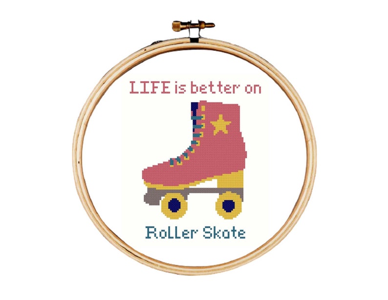Roller Skate Cross Stitch Pattern Rollers Cross Stitch Etsy