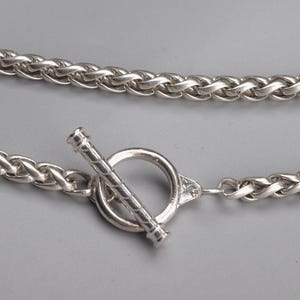 925 Solid Silver Mens Chain OT Clasp Viking Necklace 6mm, Sterling Silver Strong Necklace, Chunky Chain 6mm, Man Silver Gift