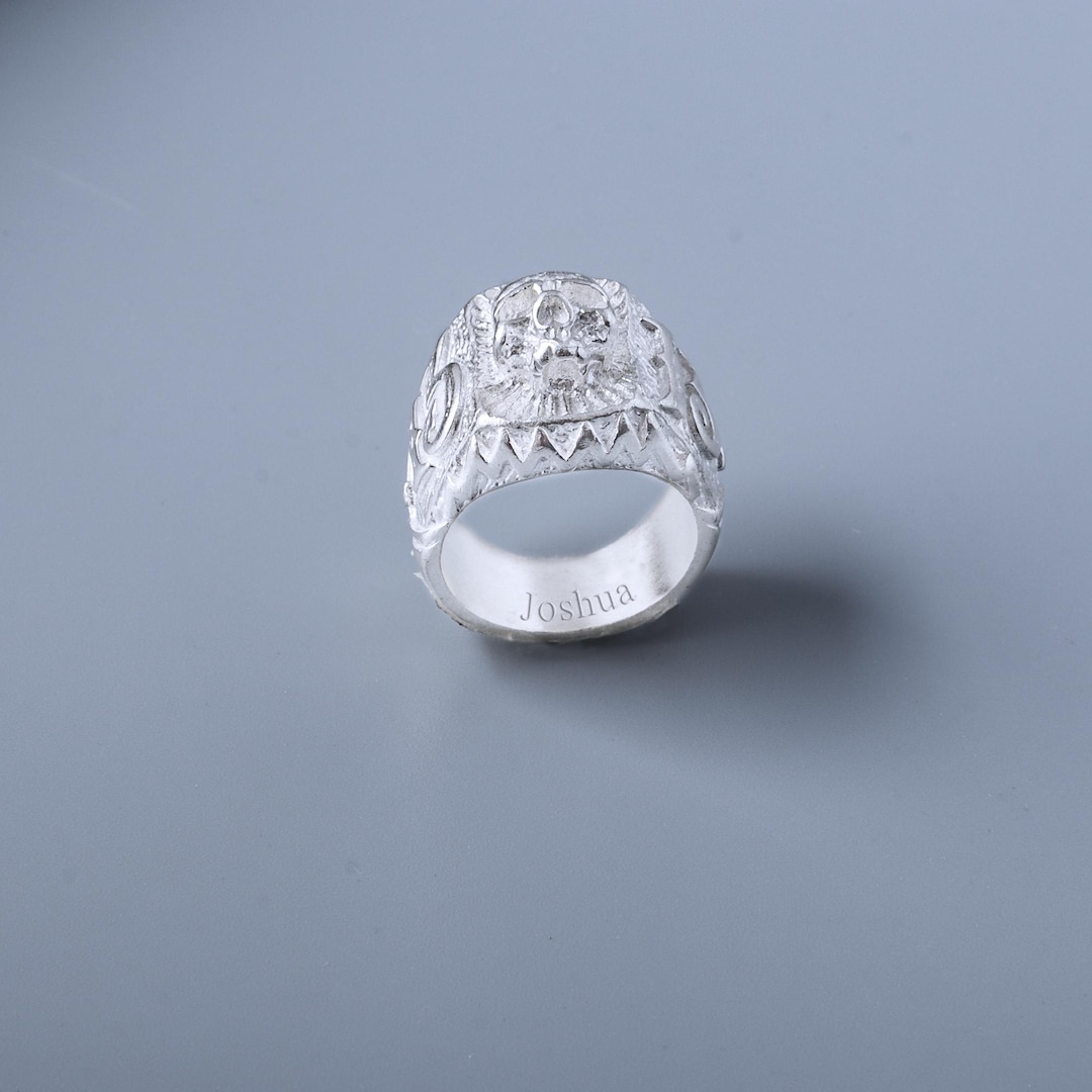 Huge Heavy Silver Rings for Men, 925 Sterling Silver Skull Ring - Etsy