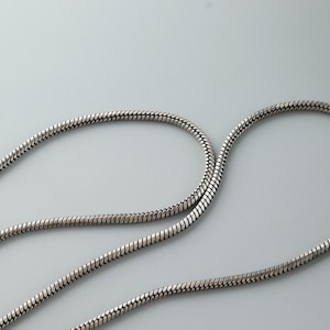 925 Sterling Silver Snake Necklace Chainsmooth 3mm, Oxidized Pendant Chain 2mm 2.5mm