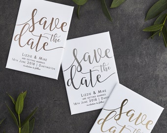 Real Foil Save the Date Magnet - Gold, Rose Gold or Silver