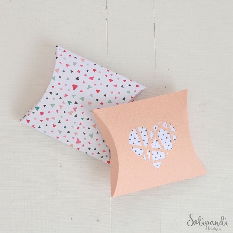 Download Pillow Box with shattered heart die cut SVG and DXF Cut | Etsy