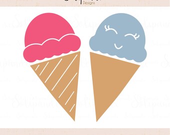 Ice Cream Cones - SVG and DXF Cut Files - for Cricut, Silhouette, Die Cut  Machines // scrapbooking // paper crafts // kids // #213