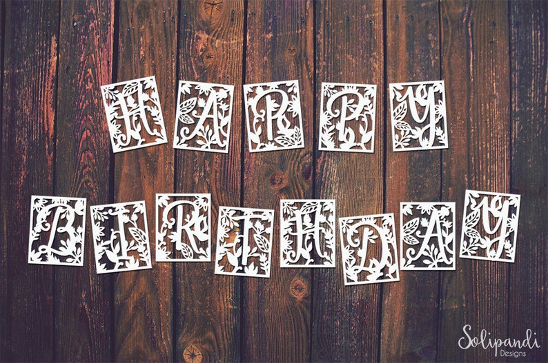 Download Happy Birthday Banner Party Banner SVG and DXF Cut Files ...