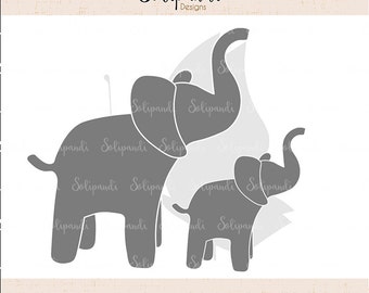 Elephant family - SVG and DXF Cut Files - for Cricut, Silhouette, Die Cut Machines // scrapbooking // paper crafts // solipandi // #137