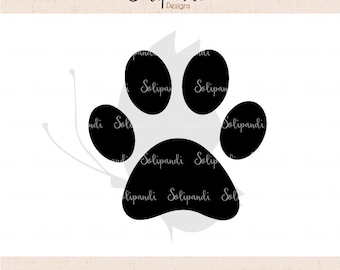 Dog Paw SVG and DXF Cut Files - for Cricut, Silhouette, Die Cut Machines // scrapbooking // paper crafts // solipandi // #167