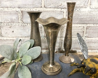 Vintage Silver Vases Etsy