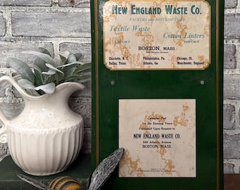 Vintage New England Waste Co Tin Calendar | Boston Advertising Sign | Industrial Wall Decor