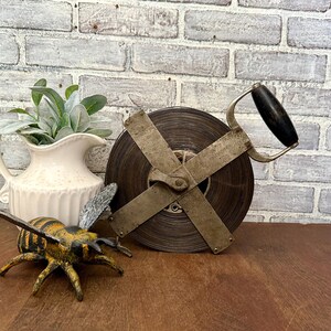 Lufkin Rule Co Steel Lineman’s Reel Measure with Wooden Handle and Hand Crank! 200 Foot! Bell Systems!
