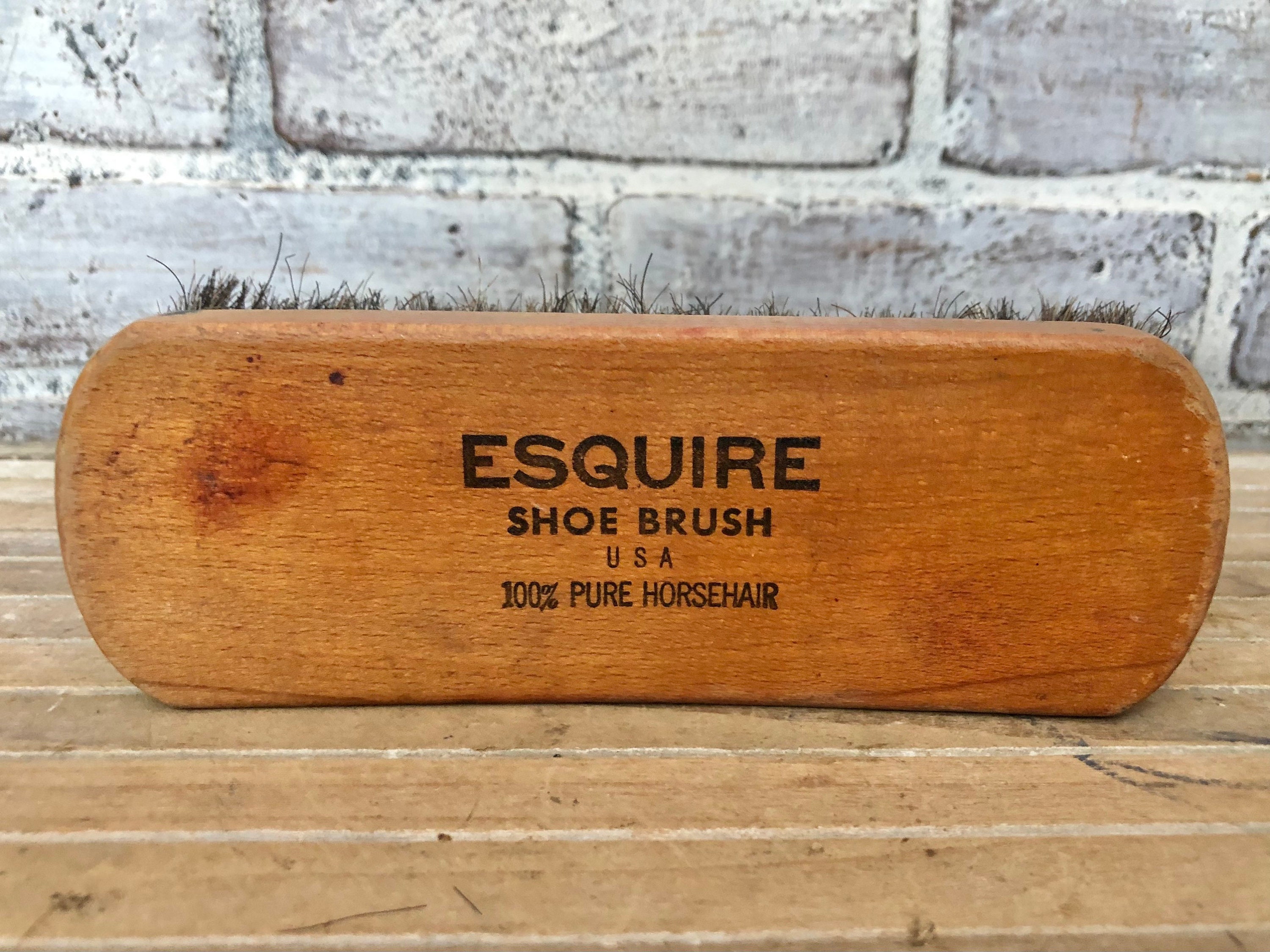 Esquire Brush 100 Horsehair Vintage Wood Handle Brush