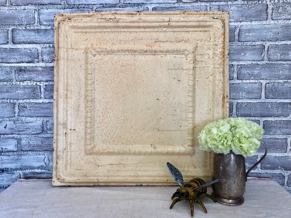 Antique Tin Ceiling Tile Architectural Salvage Farmhouse Decor