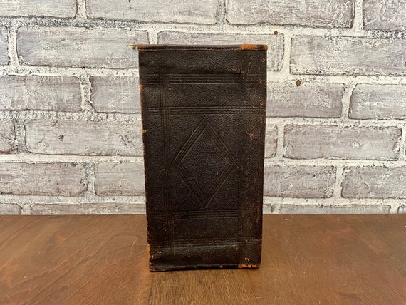 Leather Folding Document Holder with stamped deta… - image 3