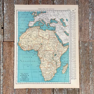 1940's Afrika & Ägypten Vintage Landkarte! Einweihungsgeschenk! Atlas Druck! Antike Landkarte!