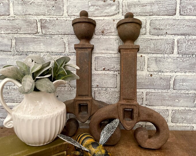 Photo inspiration: Cast Iron Pillar Fireplace Andiron Ends Pair Decorative Ends Only Photo Inspiration
