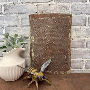 Antique Pie Safe Punched Tin! Green Paint! Ornate Design! Architectural Salvage! Farmhouse Decor!