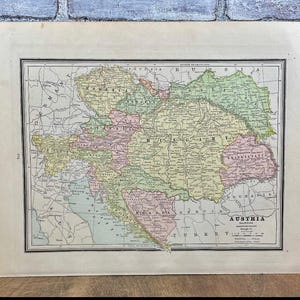 1887 Österreich & Deutschland Antike Landkarte! Einweihungsgeschenk! Atlas Druck! Antike Landkarte!