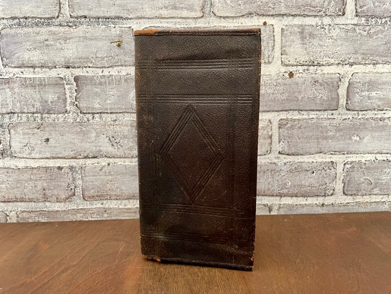 Leather Folding Document Holder with stamped deta… - image 2