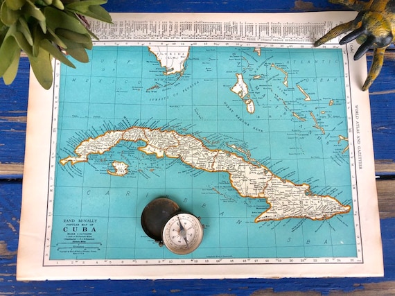 ATLAS DE CUBA 1978年版 1930s Cuba & West Indies Map: Antique Atlas Print - Etsy