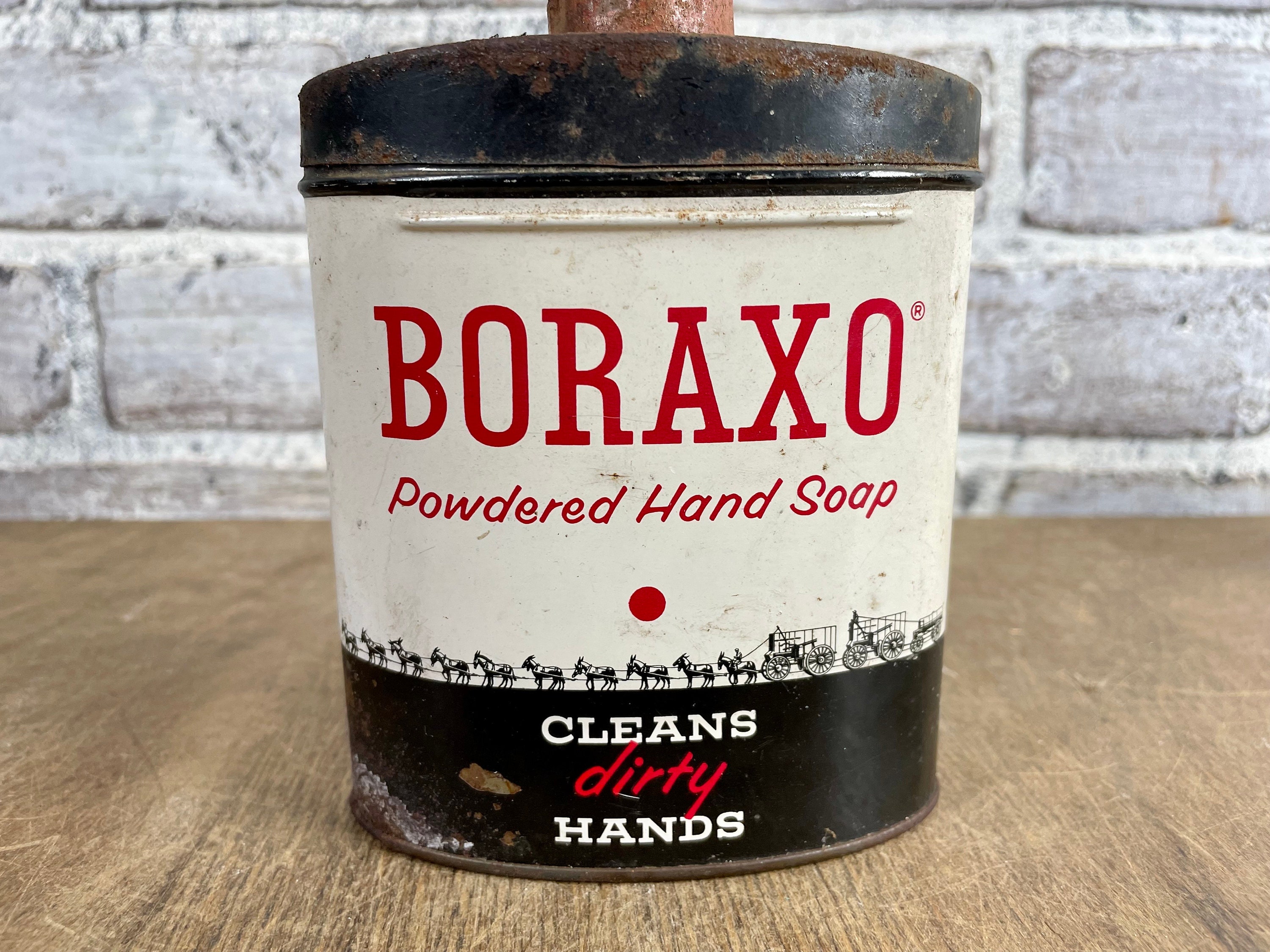 Boraxo Powdered Hand Soap Tin Cleans Dirty Hands 5 Height