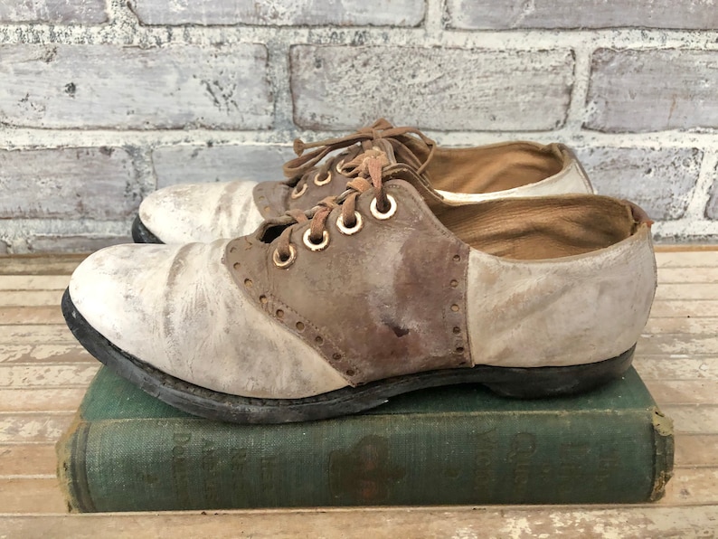 Genuine Brown & White Saddle Shoes Size Unknown Display | Etsy