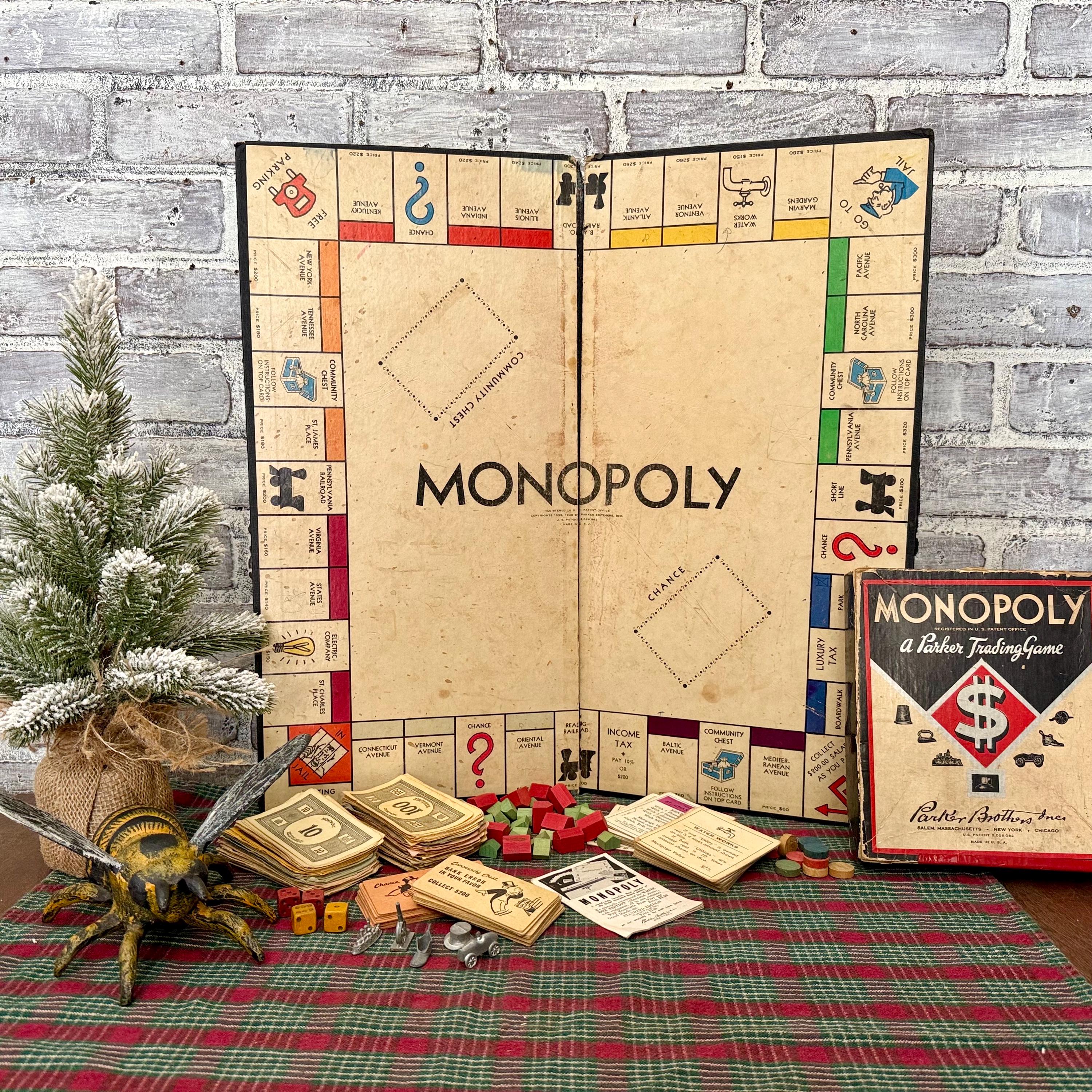 Vintage 1935 Monopoly Game Board & Pieces (incomplete) - Etsy UK