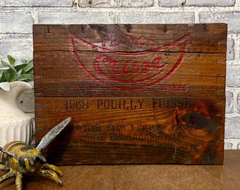 1968 Pouilly Fuissé French Wine Crate Wooden Burgundy Wine Box Home Cellar Decor