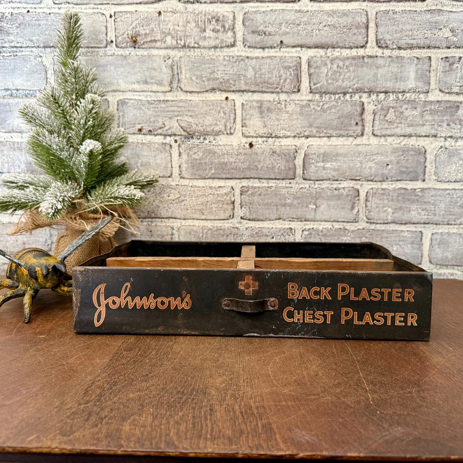 First Aid Drawer Box Antique Johnson’s First Aid Drawer, Back Chest Plaster, Medical ...