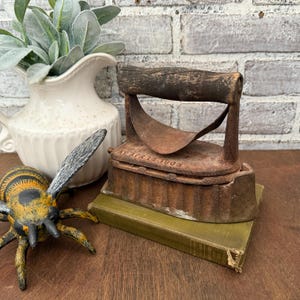 Antique Sad Iron: The Monitor, Patented April 1903, Farmhouse Decor