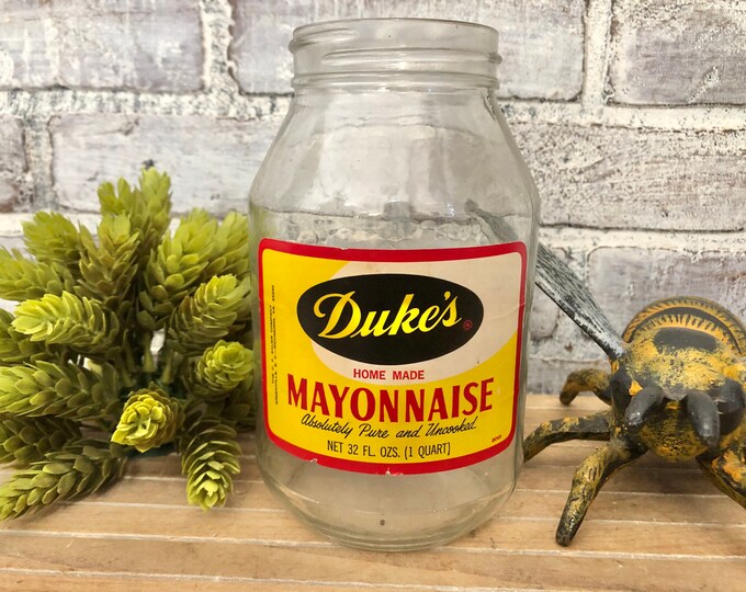 Dukes Mayo Jar CF Sauer Company Vintage Condiment Bottle Etsy