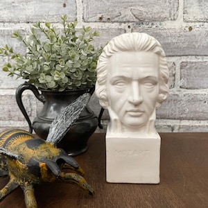 Amadeus Mozart Ceramic Bust! Decorative Bust! Home Library Decor! Vintage Music Room Decor!