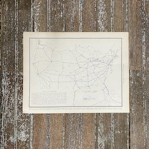 1930&#39;s US Airway Route Map! Bureau of Air Commerce! US Airlines Flight Routes! Gift for Pilot! Aviation Flight Map!