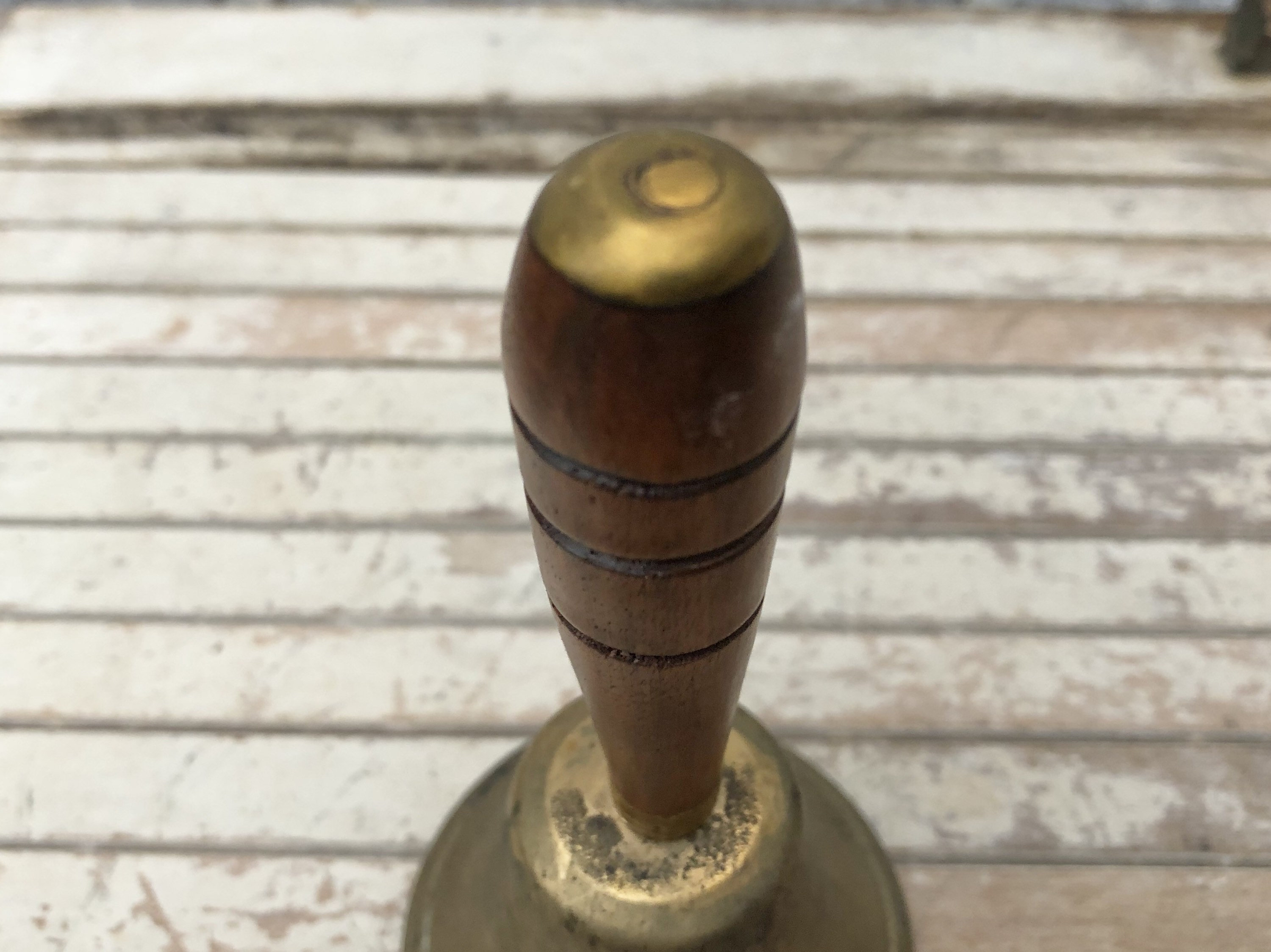 Brass Bell with Wooden Handle Vintage Bedside Bell Etsy