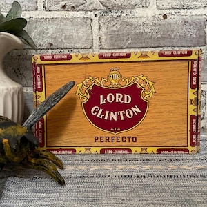 Lord Clinton Cigar Box! Old Original Style! Vintage Cigar Tobacco Box! Amazing Graphics!