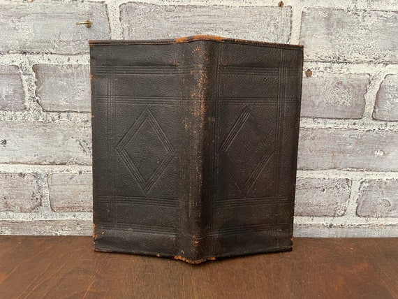 Leather Folding Document Holder with stamped deta… - image 9