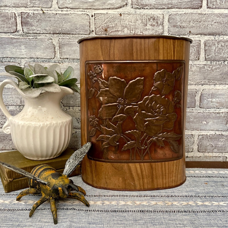 Vintage Trash Can - Etsy