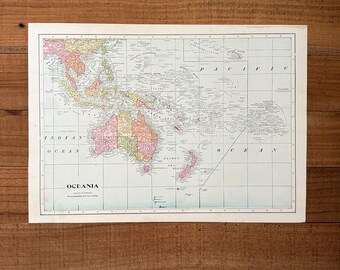 西洋古地図　大型　17世紀　H. Jaillot 地図帳のタイトル（扉絵）稀少 大西洋地図、1896年ドイツ地図帳、交通路（22.5 x 17.5インチ） - Etsy