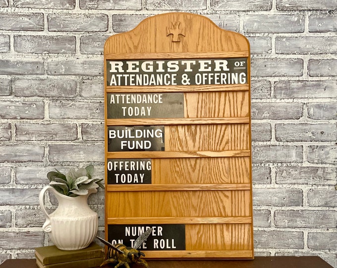 Vintage Church Hymn Board! Register & Offering Sign! Religious Wall ...