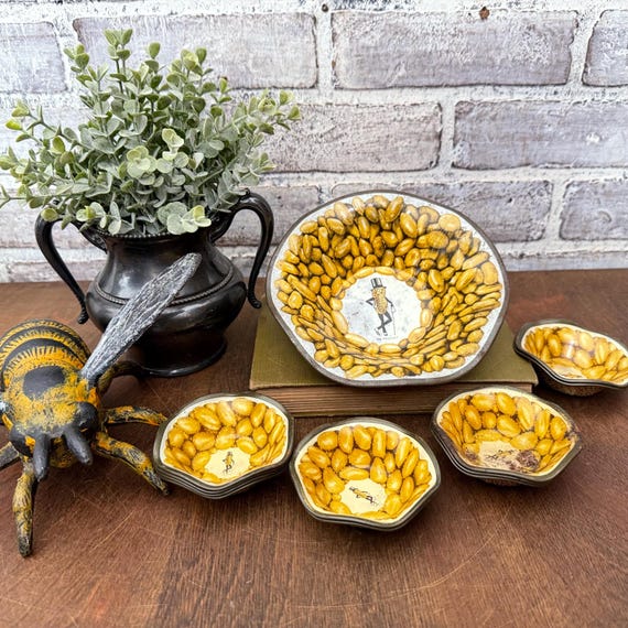Mr Peanut Serving Bowl Set! Vintage Advertising! Ruffled Rim! - Etsy