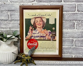 1952 Coca Cola Navy Woman Vintage Ad Have a Coke Drink Ice Cold